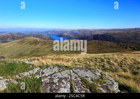 Le sommet Cairn de Hart Side Fell, Lake District National Park, Cumbria, Angleterre Hart Side Fell est l'un des 214 Wainwright Fells. Banque D'Images