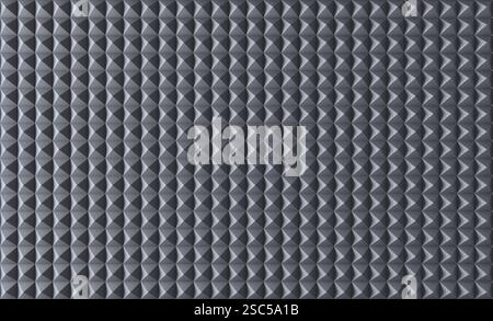 Formes pyramidales symétriques créant une surface de panneau acoustique texturée 3D. Banque D'Images