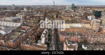 Vue panoramique de Londres, Royaume-Uni, en particulier la zone autour de Russell Square Banque D'Images