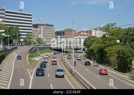Autoroute A620, Wilhelm-Heinrich-Brücke, Saarbrücken, Sarre, Deutschland Banque D'Images