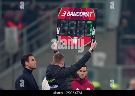 Milan, Italie. 05th Feb, 2025. Lavagna Bancomat lors du match de football de la Coupe d'Italie Frecciarossa entre l'AC Milan et Roma au stade San Siro de Milan, Italie du Nord - mercredi 5 février 2025 . Sport - Soccer . (Photo de Spada/LaPresse) crédit : LaPresse/Alamy Live News Banque D'Images