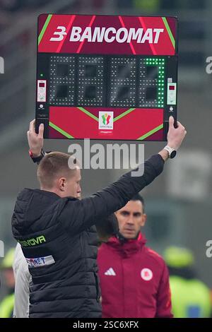 Milan, Italie. 05th Feb, 2025. Lavagna Bancomat lors du match de football de la Coupe d'Italie Frecciarossa entre l'AC Milan et Roma au stade San Siro de Milan, Italie du Nord - mercredi 5 février 2025 . Sport - Soccer . (Photo de Spada/LaPresse) crédit : LaPresse/Alamy Live News Banque D'Images