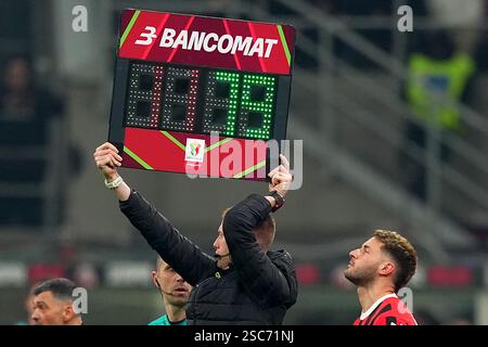 Milan, Italie. 05th Feb, 2025. lavagna Bancomat lors du match de football de la Coupe d'Italie Frecciarossa entre l'AC Milan et Roma au stade San Siro de Milan, Italie du Nord - mercredi 5 février 2025 . Sport - Soccer . (Photo de Spada/LaPresse) crédit : LaPresse/Alamy Live News Banque D'Images