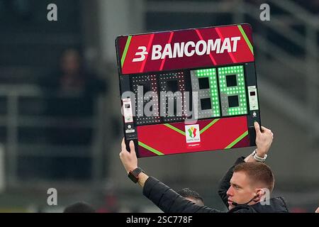 Milan, Italie. 05th Feb, 2025. lavagna Bancomat lors du match de football de la Coupe d'Italie Frecciarossa entre l'AC Milan et Roma au stade San Siro de Milan, Italie du Nord - mercredi 5 février 2025 . Sport - Soccer . (Photo de Spada/LaPresse) crédit : LaPresse/Alamy Live News Banque D'Images