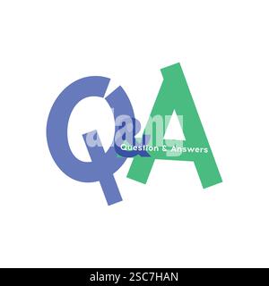 Icône Q et A. Logo q & a bleu et vert. Icône question et réponses. Illustration de Vecteur