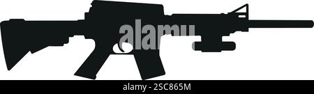 Panneau pour fusil d'assaut de l'armée. Signes et symboles d'armes. Illustration de Vecteur