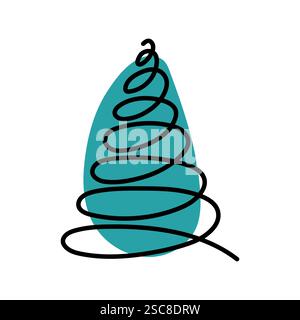 Conception d'arbre en spirale simple avec un fond bleu pour des projets créatifs ou des décorations Illustration de Vecteur