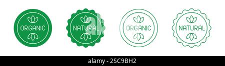 Jeu d'étiquettes de produits biologiques. Enseigne de produit naturel. Illustration vectorielle. Illustration de Vecteur