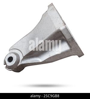 Support métallique - pièce ou structure de support utilisée pour monter des éléments de voiture sur un fond blanc isolé dans un studio photo. Pièces de rechange pour remplaçants Banque D'Images