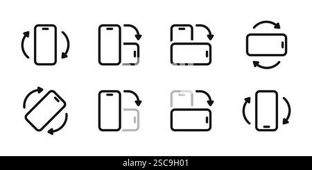 Permet de faire pivoter les icônes du téléphone portable. Collection de symboles de rotation de périphérique. Illustration vectorielle. Illustration de Vecteur