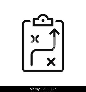 Icône de planification stratégique. Presse-papiers avec symbole de stratégie. Illustration vectorielle. Illustration de Vecteur