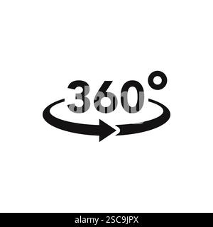 icône 360 degrés. Symbole de rotation. Rotation ou panoramas à 360 degrés. Illustration vectorielle. Illustration de Vecteur