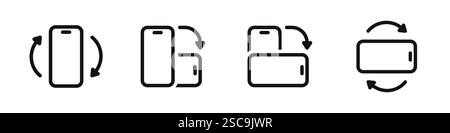 Permet de faire pivoter les icônes du téléphone portable. Collection de symboles de rotation de périphérique. Illustration vectorielle. Illustration de Vecteur