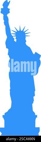 Statue de la liberté illustration vectorielle linéaire noir et blanc dans un style classique. Illustration de Vecteur