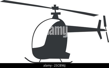 Symbole d'icône d'hélicoptère. Panneaux et symboles de transport. Illustration de Vecteur
