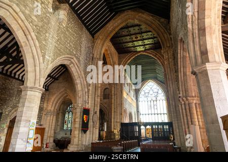 Cartmel Priory Chruch dans le village de Cartmel en Cumbria, Angleterre. Banque D'Images