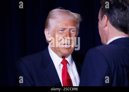 Washington, États-Unis. 06th Feb, 2025. Le président Donald Trump arrive au petit déjeuner de prière national au Washington Hilton à Washington DC, le jeudi 6 février 2025. (Photo de Aaron Schwartz/Pool/ABACAPRESS. COM) crédit : Abaca Press/Alamy Live News Banque D'Images