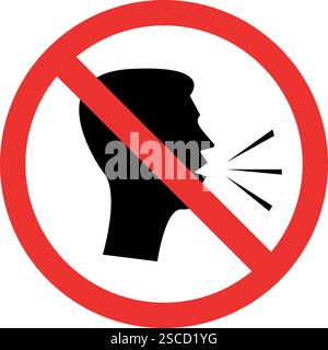 Ne faites pas de signe de bruit. Arrête de prendre le symbole. Signes et symboles interdits. Illustration de Vecteur