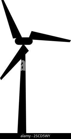 Panneau d'éolienne ou symbole d'éolienne. Signes et symboles électriques. Illustration de Vecteur