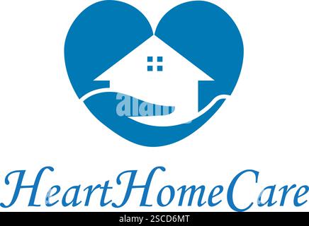 Coeur simple, main et maison Illustration de Vecteur