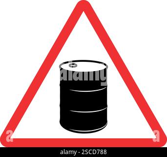 Avertissement zone de stockage inflammable. Arrière-plan triangle rouge. Signes et symboles industriels. Illustration de Vecteur