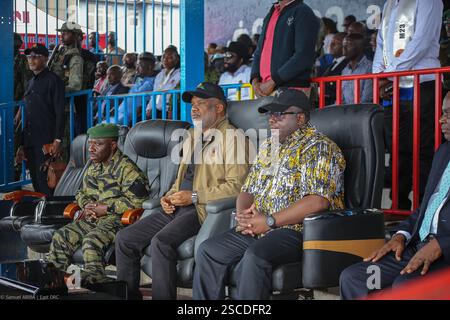 Le M23, le groupe rebelle opérant dans la région orientale de la République démocratique du Congo (RDC), tient une conférence de presse dans la ville de Goma. Banque D'Images