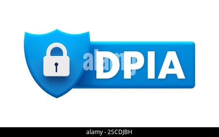 Évaluation de l'impact de la protection des données avec Shield et Padlock Protecting Privacy Illustration de Vecteur