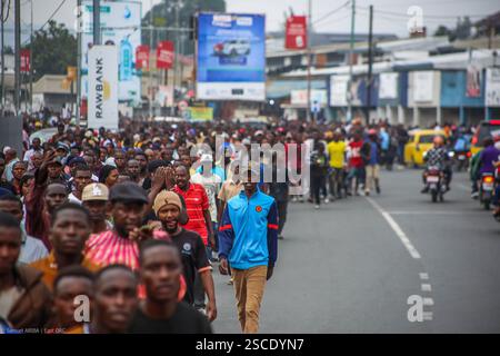 Le M23, le groupe rebelle opérant dans la région orientale de la République démocratique du Congo (RDC), tient une conférence de presse dans la ville de Goma. Banque D'Images