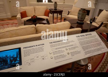 Réplique du Bureau ovale des présidents à la New York Historical Society & Library, NYC, États-Unis Banque D'Images