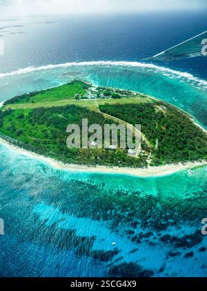 Survol de Lady Elliot Island sur la Grande barrière de corail Banque D'Images