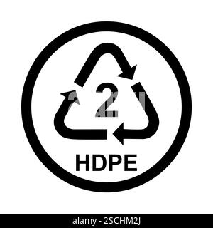 Symbole en plastique, panneau de recyclage écologique isolé sur fond blanc. Icône déchets d'emballages . Illustration de Vecteur