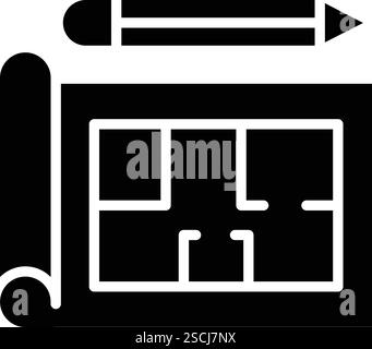 Illustration de conception d'icône vectorielle Blueprint Illustration de Vecteur
