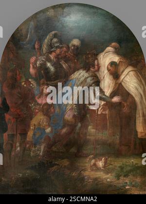 Saint Louis IX, roi de France, reçoit Pierre de Corbie. Banque D'Images