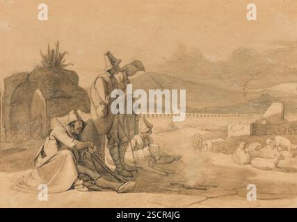 Étude pour bergers dans la Campagna romaine, c1835. Banque D'Images