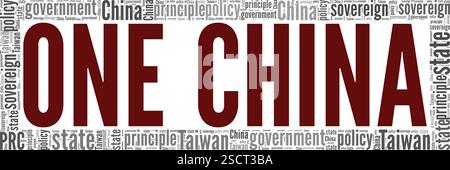 Une conception conceptuelle de nuage de mot de politique chinoise isolée sur fond blanc. Illustration de Vecteur