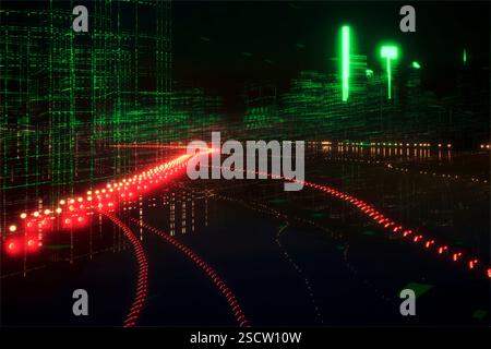 Horizon de Philly rendu par CGI. La vision « Green Country Towne » de William Penn façonne toujours l'ambiance de la ville. Banque D'Images