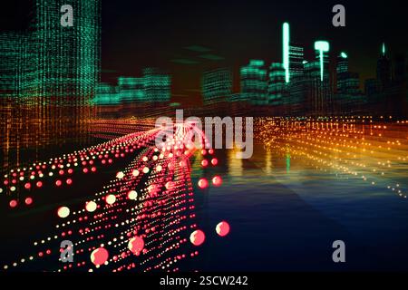 Horizon de Philly rendu par CGI. La vision « Green Country Towne » de William Penn façonne toujours l'ambiance de la ville. Banque D'Images