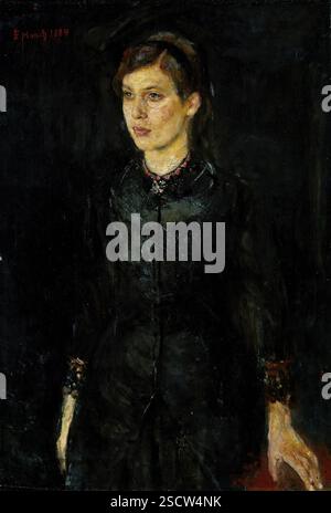 Inger Munch en Noir, 1884. Banque D'Images