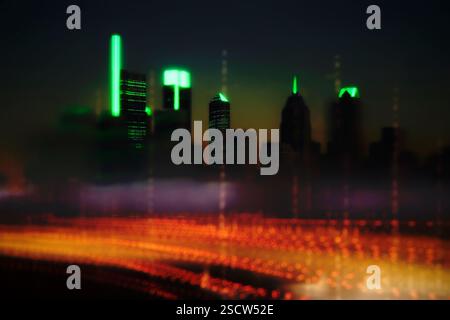 Horizon de Philly rendu par CGI. La vision « Green Country Towne » de William Penn façonne toujours l'ambiance de la ville. Banque D'Images