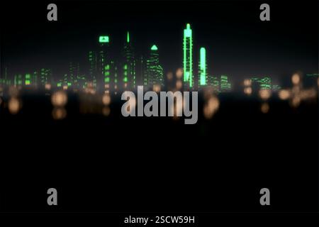 Horizon de Philly rendu par CGI. La vision « Green Country Towne » de William Penn façonne toujours l'ambiance de la ville. Banque D'Images