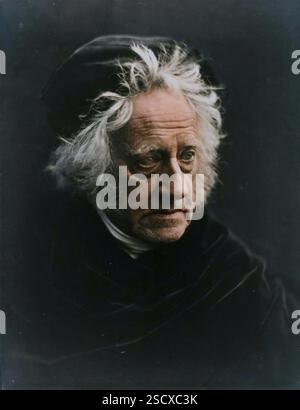 Sir John Herschel, avril 1867. (Impression colorée en noir et blanc). Banque D'Images