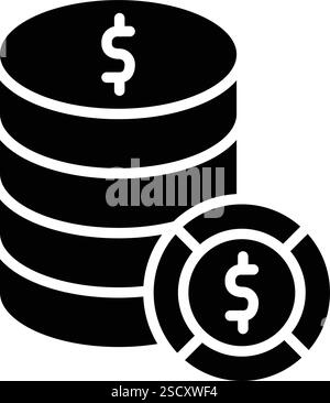 Illustration de conception d'icône de vecteur de pile de dollars Illustration de Vecteur