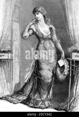 Madame Modjeska dans le rôle de Constance, dans "Heartsease", au Royal court Theatre, [Londres], 1880. '"je prends congé de toi, pour ainsi dire, pour toujours! Adieu ! Adieu ! » - Acte 3... cette actrice, une dame polonaise, [joue] Constance, dans "Heartsease" de M.R. James Mortimer. Il s'agit d'une adaptation, qui aurait peut-être bien pu être épargnée, de la trop célèbre "Dame aux Cam&#xe9;lias" d'Alexandre Dumas le jeune ; et nous n'entendons aucunement impliquer une approbation de ce choix d'un sujet pour son talent dramatique incontestable, en présentant une illustration du f de Madame Modjeska Banque D'Images
