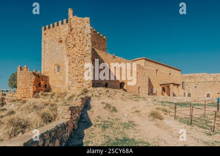 Le château de Peñarroya est une fortification située dans la municipalité d'Argamasilla de Alba, province de Ciudad Real, Castille-la Manche, Espagne. Europe. Banque D'Images