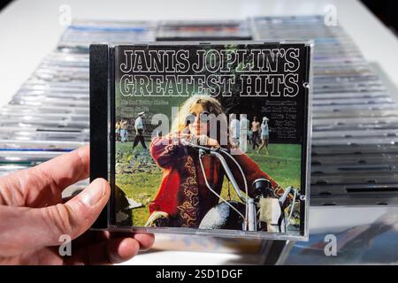 Album CD, Janis Joplin, Greatest hits. Banque D'Images