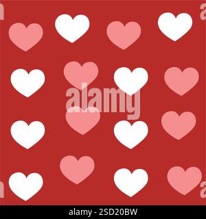 Motif de coeur sans couture sur fond rouge Illustration de Vecteur