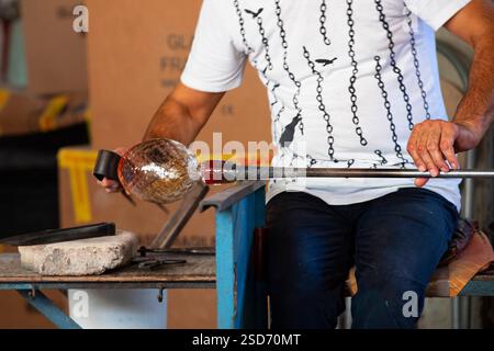 Production du célèbre verre de Murano, verrerie de Murano, Italie, Murano, Venise Banque D'Images
