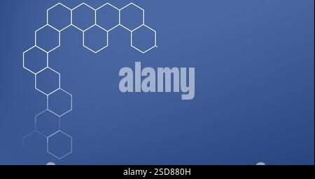 Image de motif hexagonal abstrait formant un design géométrique moderne sur fond bleu Banque D'Images