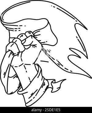 Tenir un ruban ou un drapeau fermement symbolise la force, la résistance et la solidarité. Parfait pour les thèmes de justice sociale et d'activisme Illustration de Vecteur