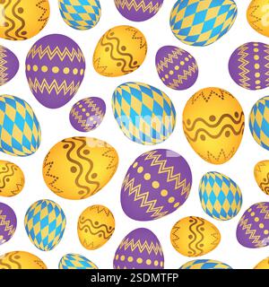 Motif sans couture avec œufs de Pâques colorés. Illustration vectorielle Illustration de Vecteur
